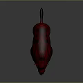 Game Movie Character Red Boar with Dark Red Fur and Sharp Tusks 3D Render