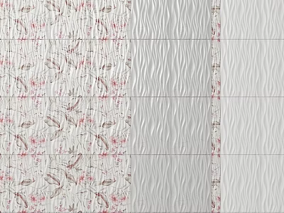 Decorative Wall Panels With Floral Pattern Wavy Texture And Smooth Lines Design 3d model