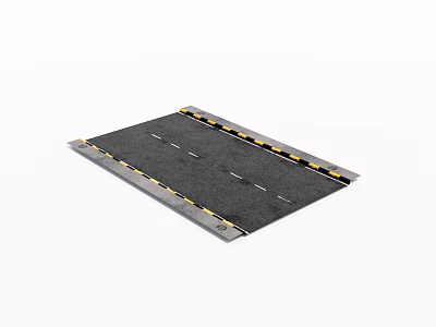 Gray Rubber Mat With Yellow Edges And White Lines For Indoor Use 3d model