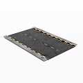 Gray Rubber Mat With Yellow Edges And White Lines For Indoor Use