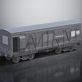 Grey Train Carriage Model With Door Window Detailed Structure And Wheels 3d model