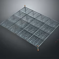 Durable Metal Grid Platform Structure With Support Legs And Storage Frame