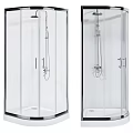 Transparent Glass Shower Sauna Enclosure With Silver Frame And Handheld Shower