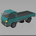 Turquoise Truck Model With Open Bed Classic Front And Black Wheels Design Features 3d model