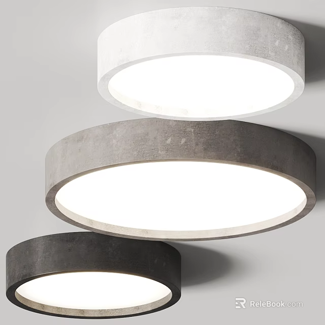 Modern Round Ceiling Lights in Black Gray White for Home Interior Lighting 3d model 