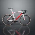 TREK White Road Bike With Sleek Design Black Handlebars And Red Accents