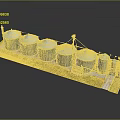 Industrial Metal Silos Agricultural Storage Facility With Grassy Area And Equipment