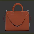 Orange Leather Handbag With Stylish Design Top Handle And Adjustable Shoulder Strap 3d model