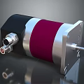 Industrial Electric Motor With Black Silver Red Casing And Metal Shaft Connector