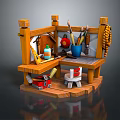 Wooden Kids Workbench Furniture with Tools Paint Brushes Small Chair and Storage
