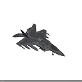 Gray Camouflage Fighter Jet With Missiles Under Wings Tail Insignia And Transparent Cockpit
