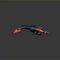 3D Rendered Mythical Dinosaur With Red Blue Feathers And Head Crest In Standing Pose