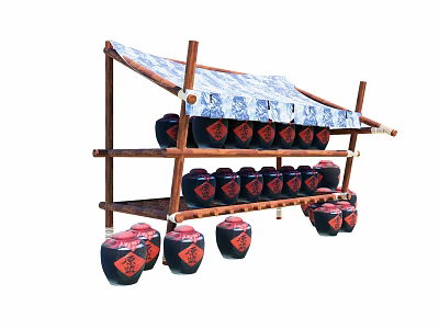 Wine making process in wine shop 3d model