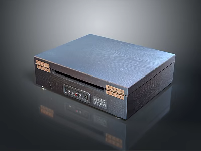Black Square Electronic Device With Textured Surface And Front Control Panel For Home Use 3d model