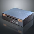Black Square Electronic Device With Textured Surface And Front Control Panel For Home Use