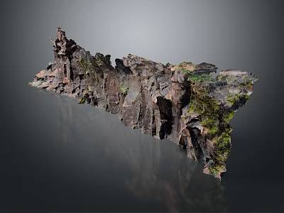 Natural Garden Landscape With Rock Formations And Lush Green Vegetation 3d model