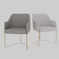 Modern Minimalist Dining Chairs With Armrests Gray Off White Golden Metal Legs