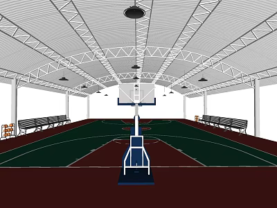 Modern Basketball Gymnasium 3d model