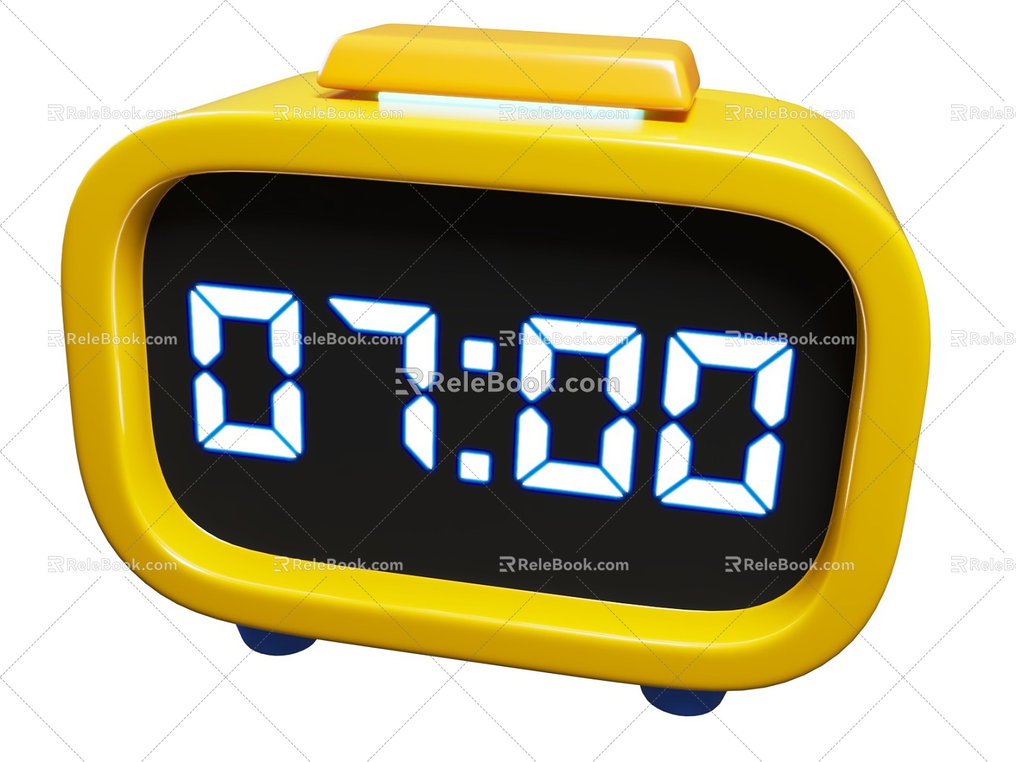 Alarm Clock Time Electronic Clock Cartoon Style Alarm Clock 3d model