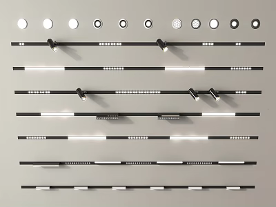 Modern Downlight Spotlight Magnetic Suction Track Light Track Light Embedded Track Light Magnetic Suction Light Main Light Linear Light 3d model