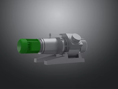 Heavy-duty Industrial Equipment Featuring Green Component And Silver Metal Body Mounting Bracket 3d model