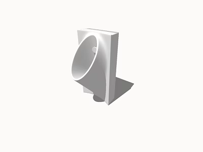 White Ceramic Urinal Featuring Modern Wall Mounted Design And Sleek Clean Lines 3d model