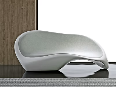 Modern Public Chair With Sleek Curves And White Smooth Surface On Black Table 3d model