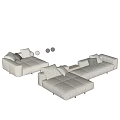 Modern Multiplayer Sofa minotti Corner Sofa 3d model