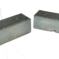 Garden Ornaments Two Rectangular Stone Pieces With Rough Texture For Garden Decor 3d model