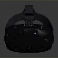 Black HTC VR Headset With Adjustable Strap Ventilation Holes And Ergonomic Design 3d model