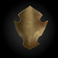 Ancient Golden Ornate Shield With Intricate Carvings And Decorative Design