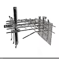Industrial Metal Equipment Structure Featuring Grid Design And Support Bars