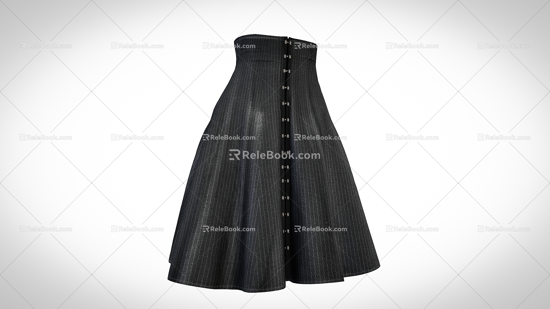 Clothes Skirt Ladies Skirt Black Skirt 3d model