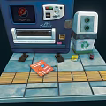 Smart Blue Vending Machine With Digital Screen Coin Slot And Recycling Bin