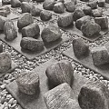 modern cobblestone stone block cobblestone 3d model