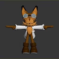 Cartoon Fox Character With White Coat Glasses Blue Eyes And Brown Boots