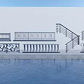 Different Styles of Ornamental Railings and Fences by Pool with White Wall and Sky