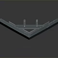 Futuristic Tactical Weapon Featuring Layered Metallic Design With Blue Accent Lines