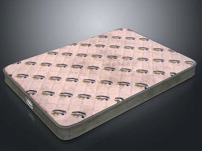 Comfortable Pink Upholstered Mattress With Patterned Surface And Modern Design 3d model