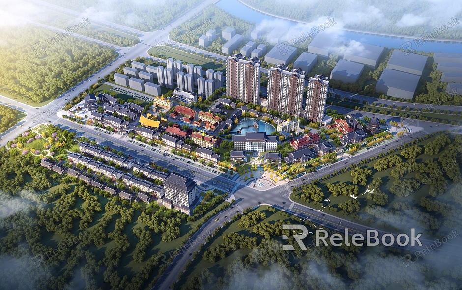 New Chinese Aerial View of ASEAN Overseas Chinese Town model