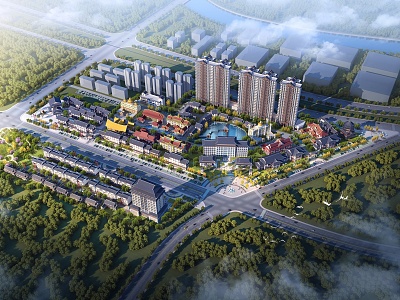 New Chinese Aerial View of ASEAN Overseas Chinese Town model