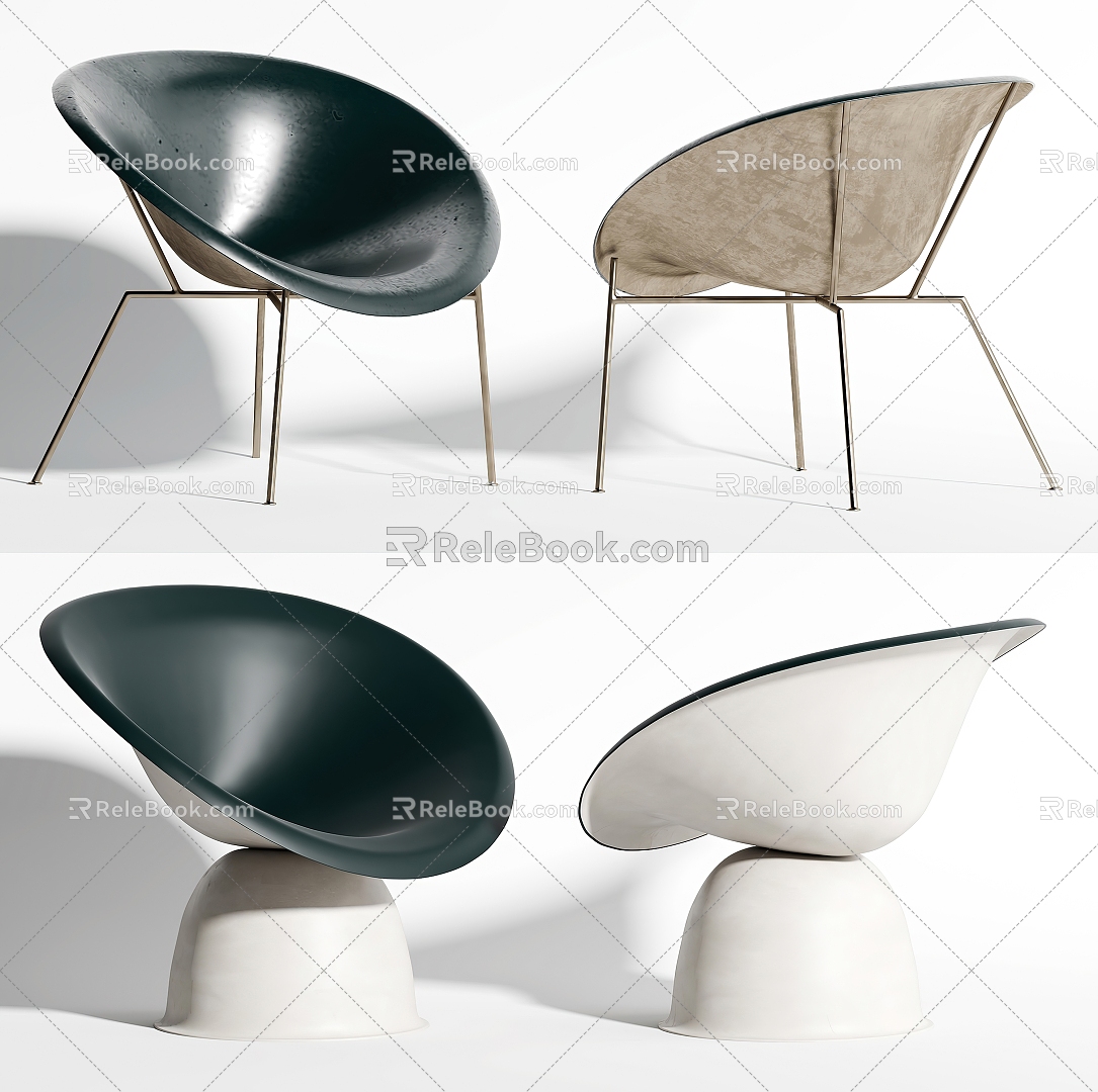 Modern single chair combination 3d model