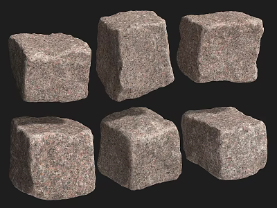 Natural Stone And Wood Handcrafted Cubes For Decorative Home Design Elements 3d model