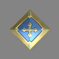 Diamond Shaped Decorative Ornament Set With Blue Center Cross Pattern And Golden Border Design