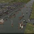 Ancient Architecture Complex In Water Town With Traditional Boats And River Canals