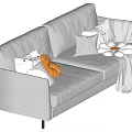 Modern double sofa 3d model