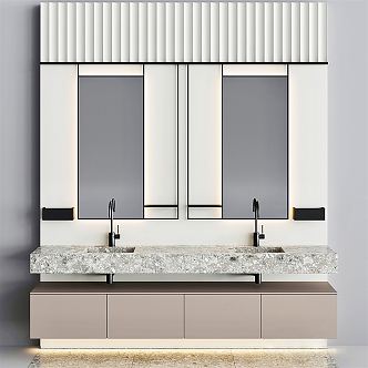 modern sink bathroom cabinet 3d model