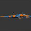 Vibrant Blue And Orange Model Aircraft Featuring Detailed Wings And Patterns