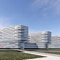 Modern Hospital Building Exterior With Multi Story Structure And Medical Design