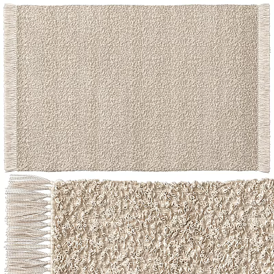 Square Rug With Soft Textured Surface And Fringe Detail For Home Decor 3d model